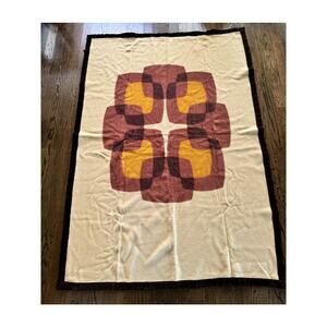 Vintage Jose Martinez la Aurora 100% Wool Geometric Rectangle MCM Throw Blanket